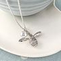 Personalised Silver Bee Necklace, thumbnail 3 of 8