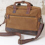 Canvas And Leather Laptop Bag, thumbnail 5 of 12