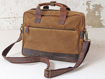 Canvas And Leather Laptop Bag, 5 of 12