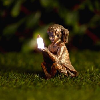 Solar Boy And Girl Garden Firefly Jar Outdoor Ornament, 3 of 12