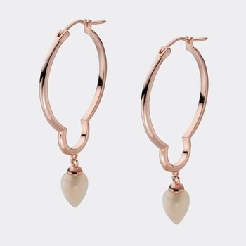 Rose Gold Mother Of Pearl Large Hoops, 2 of 3