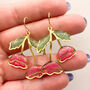 Pink Flower Drop Earrings For Her, thumbnail 6 of 10
