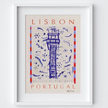 Elevador De Santa Justa Lisbon Poster Iconic Portuguese Landmark Travel Print, 2 of 2