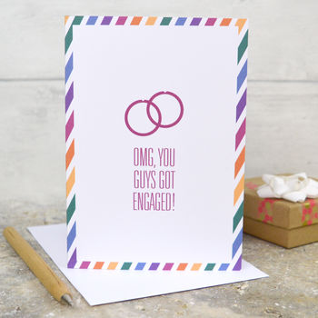 Colourful Engagement Card For Lesbian Couple, 2 of 2