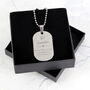 Personalised No.One Custom Steel Dog Tag Gift, thumbnail 8 of 8