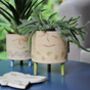 Personalised Ceramic Tripod Face Planter With Leaves, thumbnail 1 of 8