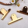 Set Of Large Gold Bulldog Clips, thumbnail 1 of 4