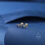Sterling Silver Sapphire Blue Cz Internally Threaded Earrings, thumbnail 7 of 11