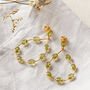 Emerald Stud Peardrop 18 K Gold Plated Silver Earrings, thumbnail 8 of 11