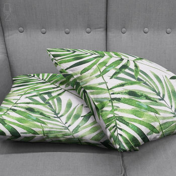 Green Thin Leaves Tropical Soft Pillow Cover, 4 of 7