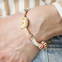 Semi Precious Coastal Beaded Bracelet In Gold Plating, thumbnail 1 of 5