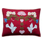 Hand Embroidered Alpine Doves Cushion, thumbnail 1 of 3