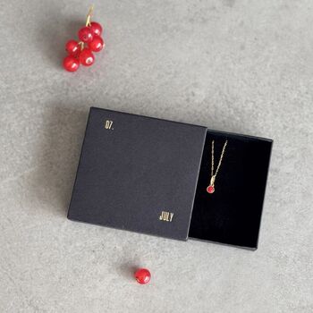 July Birthstone Ruby Gold Plated Necklace, 5 of 9