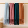 Plain Soft Blanket Tassel Scarf In 16 Colours, thumbnail 1 of 10