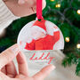 Personalised Baby's First Christmas Bauble With Photo, thumbnail 1 of 6