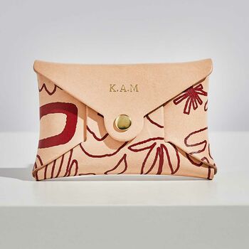 Personalised Abstract Print Leather Card + Coin Purse, 2 of 6