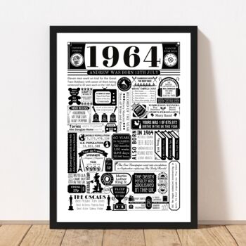 1964 Personalised 60th Birthday Poster, 3 of 7