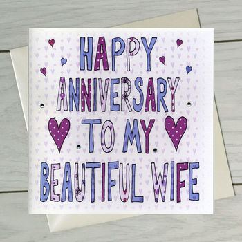 Personalised Wife Anniversary Book Card, 2 of 7