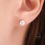 Surprise Face Stud Earrings In Sterling Silver, thumbnail 3 of 10