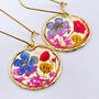 Pressed Flowers Dangling Earrings Small Hand Made, thumbnail 1 of 12