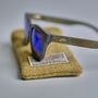 Orleans Sunglasses Recycled Denim Frame And Blue Lens, thumbnail 11 of 12