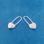 Silver Padlock Hoop Earrings, thumbnail 5 of 7