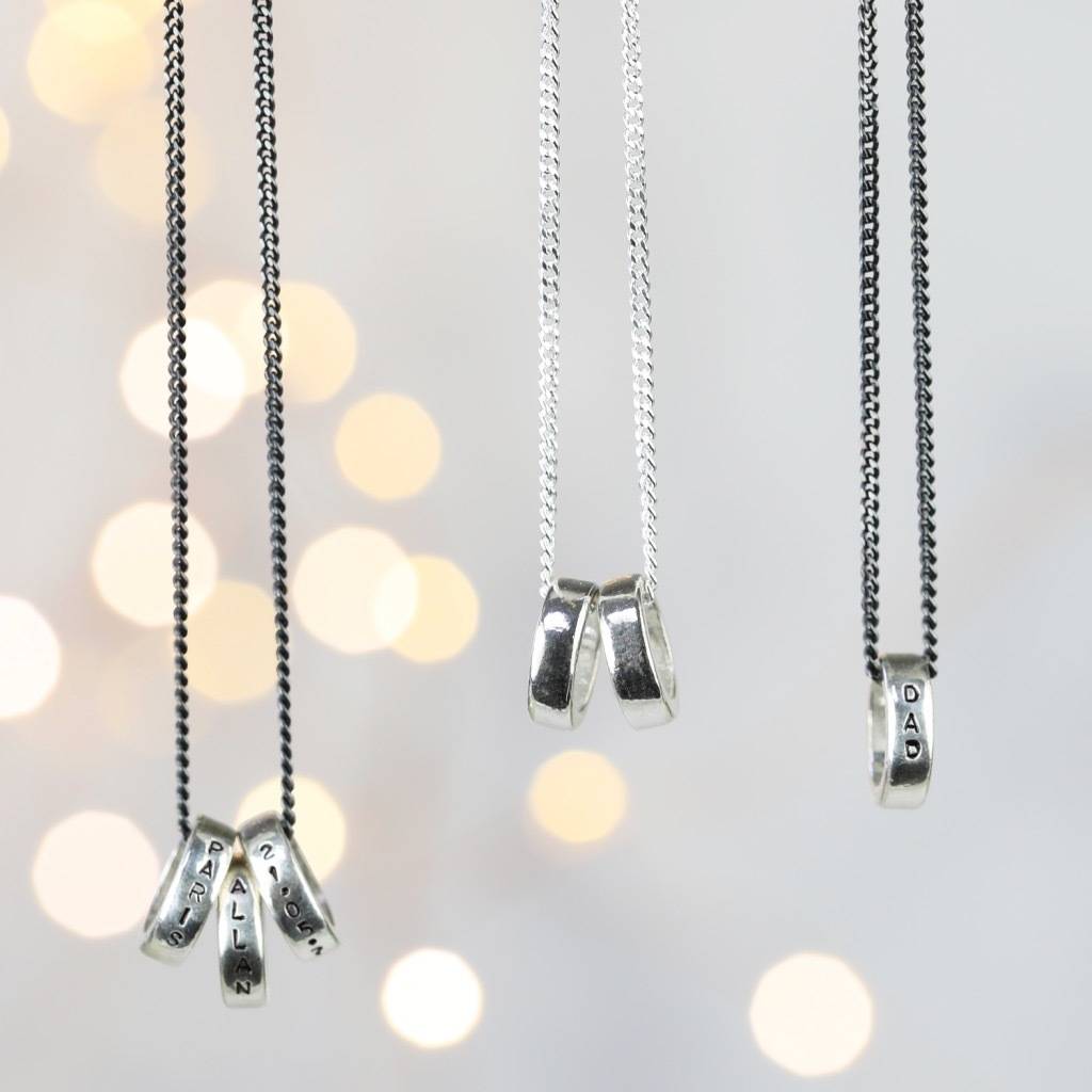 men's personalised sterling silver disc bead necklace by lisa angel