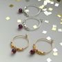 Petite Red Faceted Garnet And Fair Trade Hoops, thumbnail 1 of 9