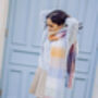 Pink Blue Plaid Warm Wrap Scarf, thumbnail 4 of 8