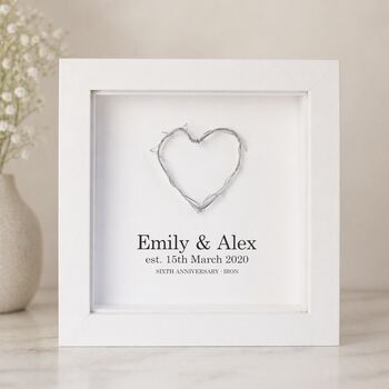 Personalised 6th Anniversary Gift Handmade Iron Heart, 3 of 12