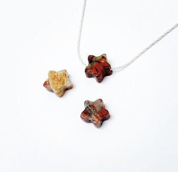 Red Jasper Star Silver Or Gold Necklace, 3 of 5