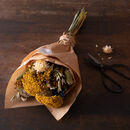 Hand Tied Dried Flower Bouquet In Meadow Yellow