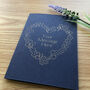 Personalised Heart And Flower Wedding Gold Foil Card, thumbnail 3 of 12
