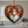 Sheltie Stained Glass Effect Heart Suncatcher, thumbnail 5 of 5