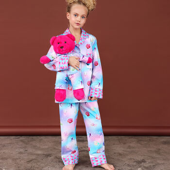 Dreamy Girls Mermaid Pyjama Set With Matching Teddy Bear, 2 of 6