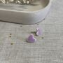 Lilac Heart Stud Clay Earrings, thumbnail 3 of 7