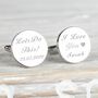 Personalised 'Let's Do This' Wedding Cufflinks, thumbnail 3 of 4