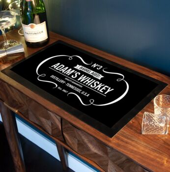 Personalised Vintage Whiskey Bar Mat, 2 of 4