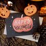 Happy Halloween Pumpkin Greetings Card, thumbnail 1 of 5