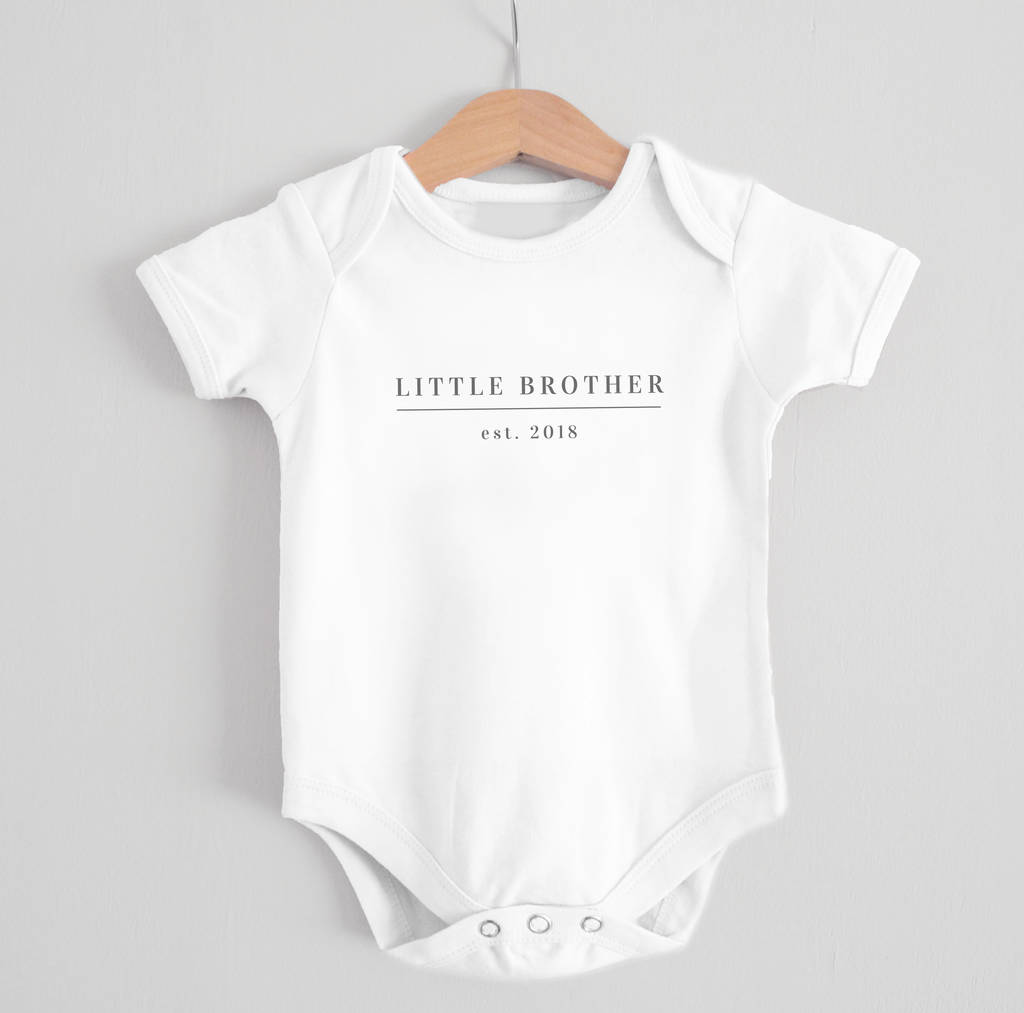 Personalised 'Little Brother' Baby Grow By Precious Little Plum ...