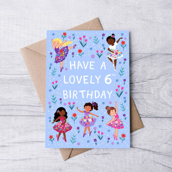 Any Age Ballerina Birthday Card, Girls Age Birthday Card, Dance, 6 of 8