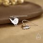 Sterling Silver Wren Bird Drop Hook Earrings Earrings, thumbnail 4 of 11