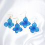 Turquoise Hydrangea Flower Earrings, thumbnail 3 of 10