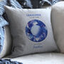 Personalised September Sapphire Birthstone Cushion, thumbnail 1 of 4