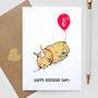 Illustrated Personalised Sleeping Pug Birthday Card, thumbnail 2 of 3