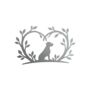 Dog Branch Heart Steel Garden Sculpture, thumbnail 2 of 3
