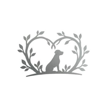Dog Branch Heart Steel Garden Sculpture, 2 of 3