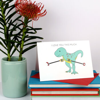 I Love You This Much Dinosaur Valentine's Day Card, 2 of 4