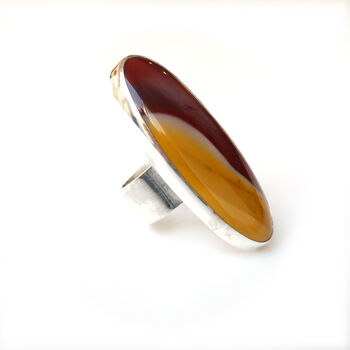 Mookaite Oval Gemstone Ring Set In Sterling Silver, 4 of 4