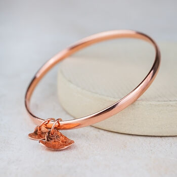 Copper Heart Charm Bangle, 3 of 4